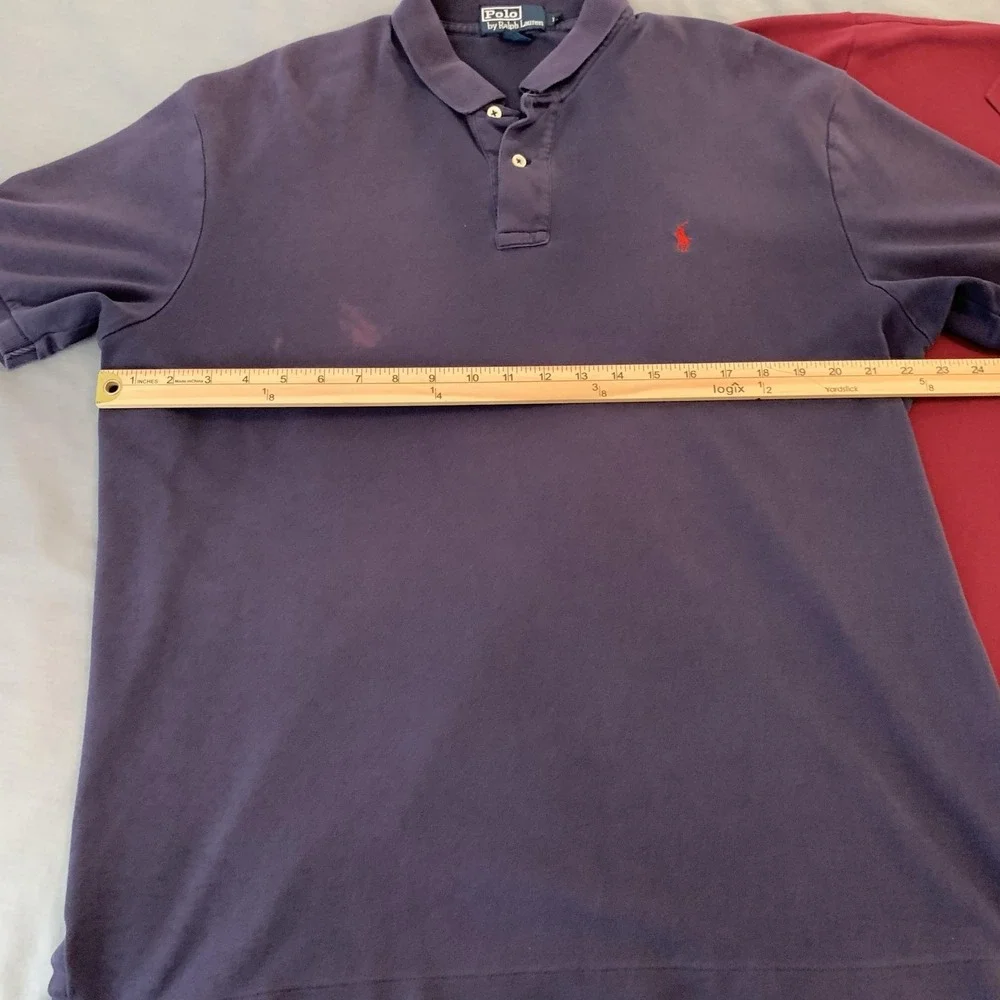 Polo Ralph Lauren Polo Shirt Mens Large Lot‎ Of 2 Purple Red Pony Casual Cotton